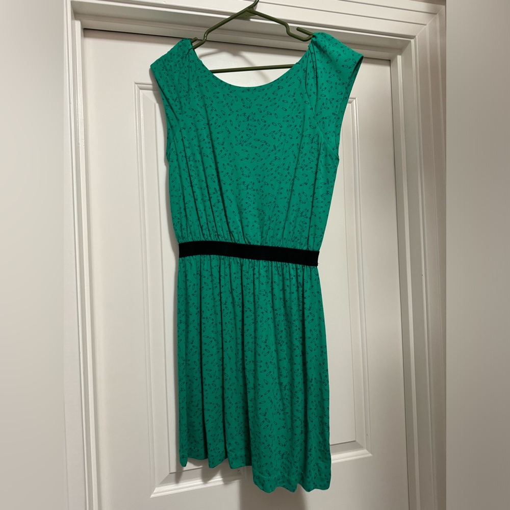 Lilly Pulitzer Vintage Green Safety Pin Design Dress Size Medium